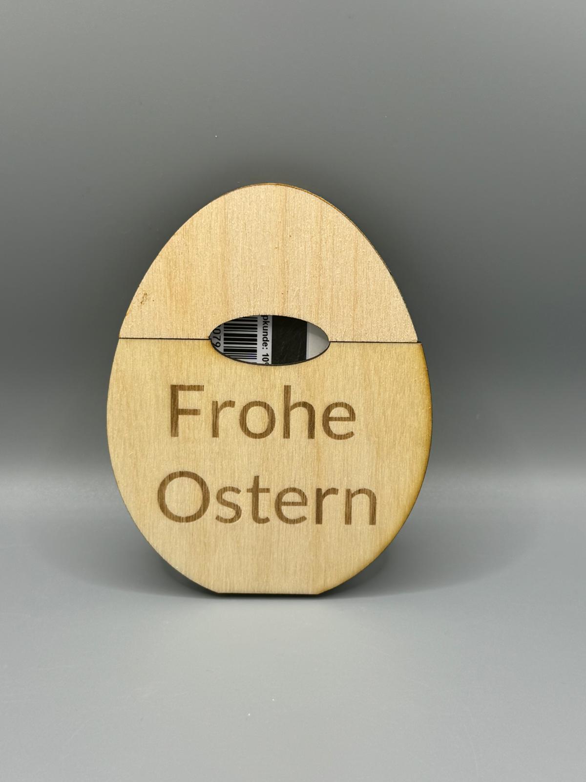 Geschenkkarte Holz Ei Form Ostern