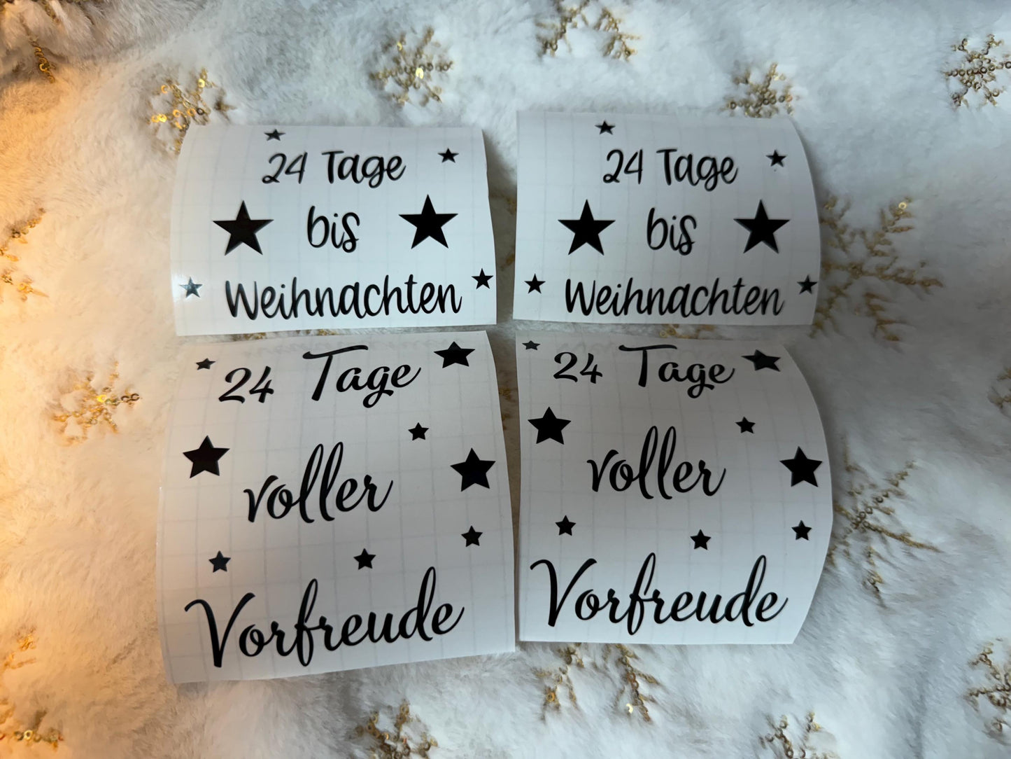 Aufkleber Adventskalender Glas