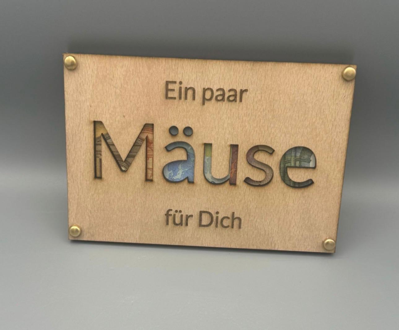 Geschenkkarten aus Holz, Geldgeschenk