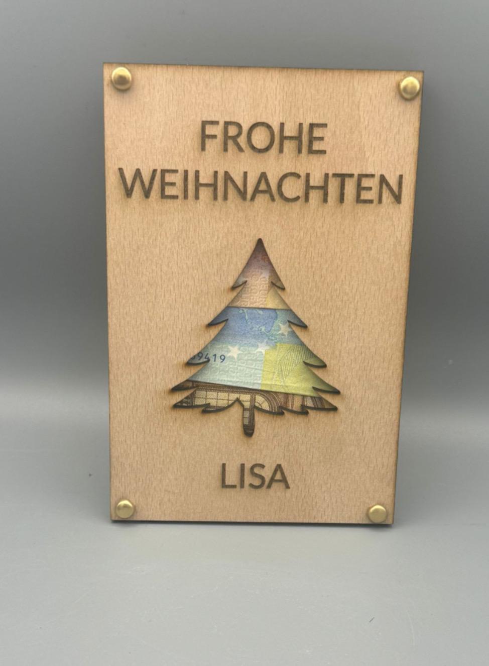 Geschenkkarten aus Holz, Geldgeschenk