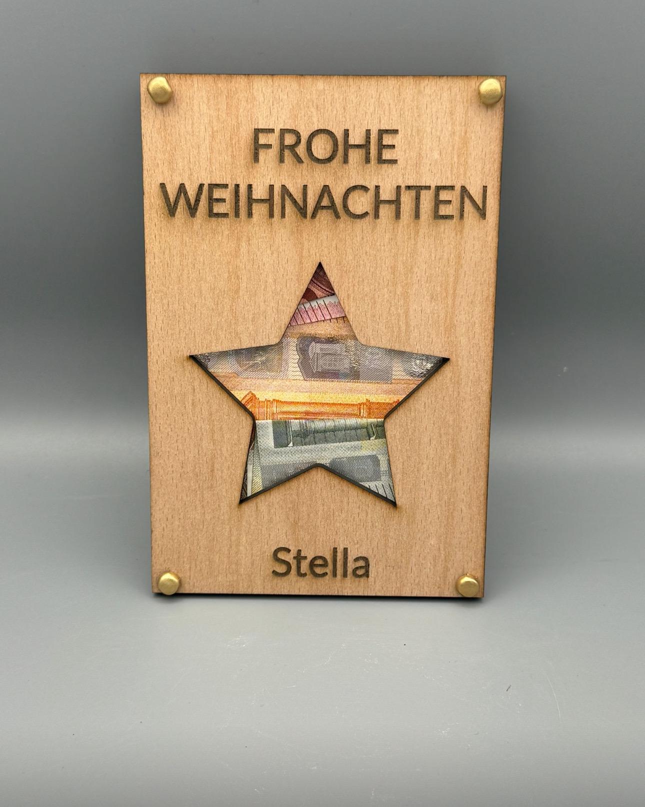 Geschenkkarten aus Holz, Geldgeschenk