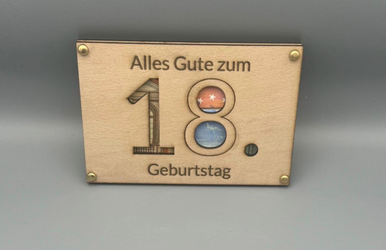Geschenkkarten aus Holz, Geldgeschenk