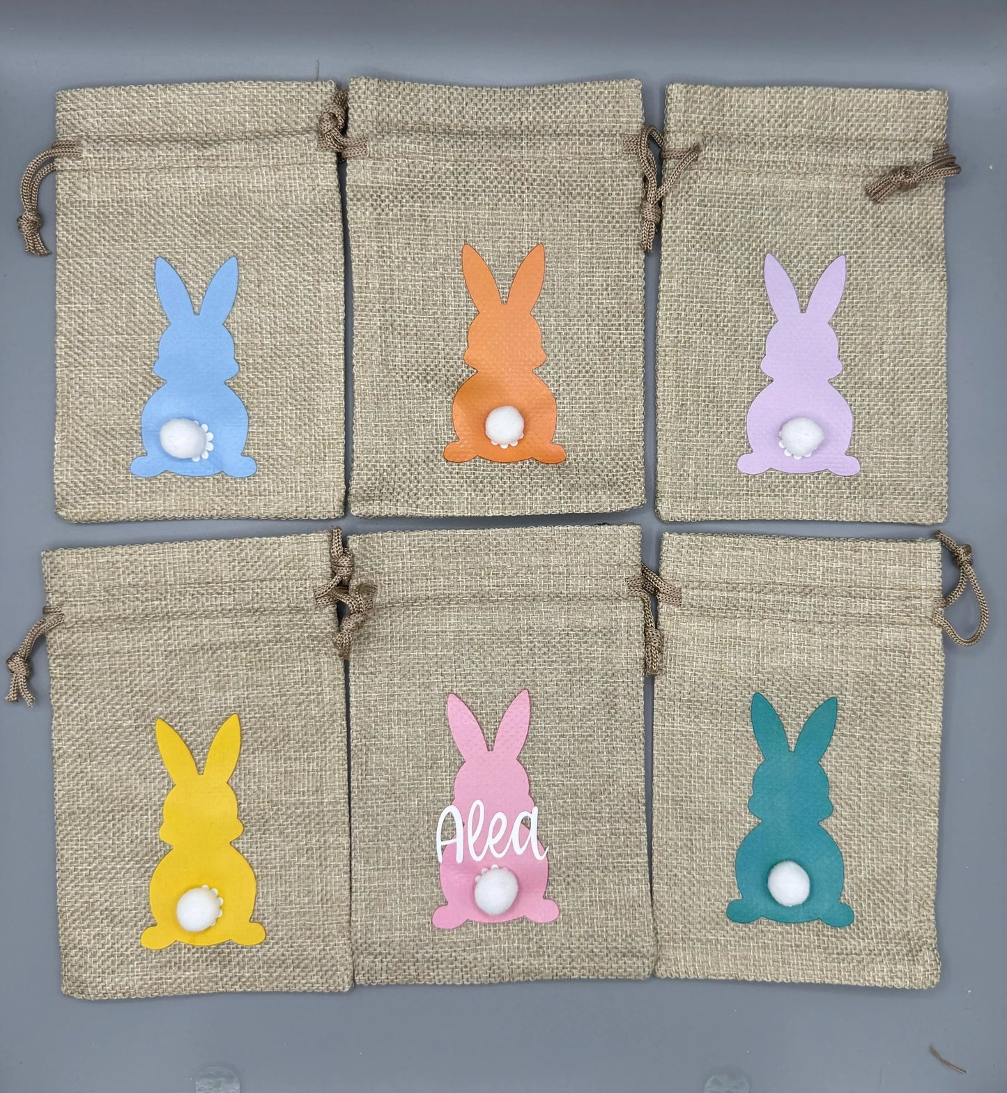 Osterhasen-Beutel aus Jute, personalisiert