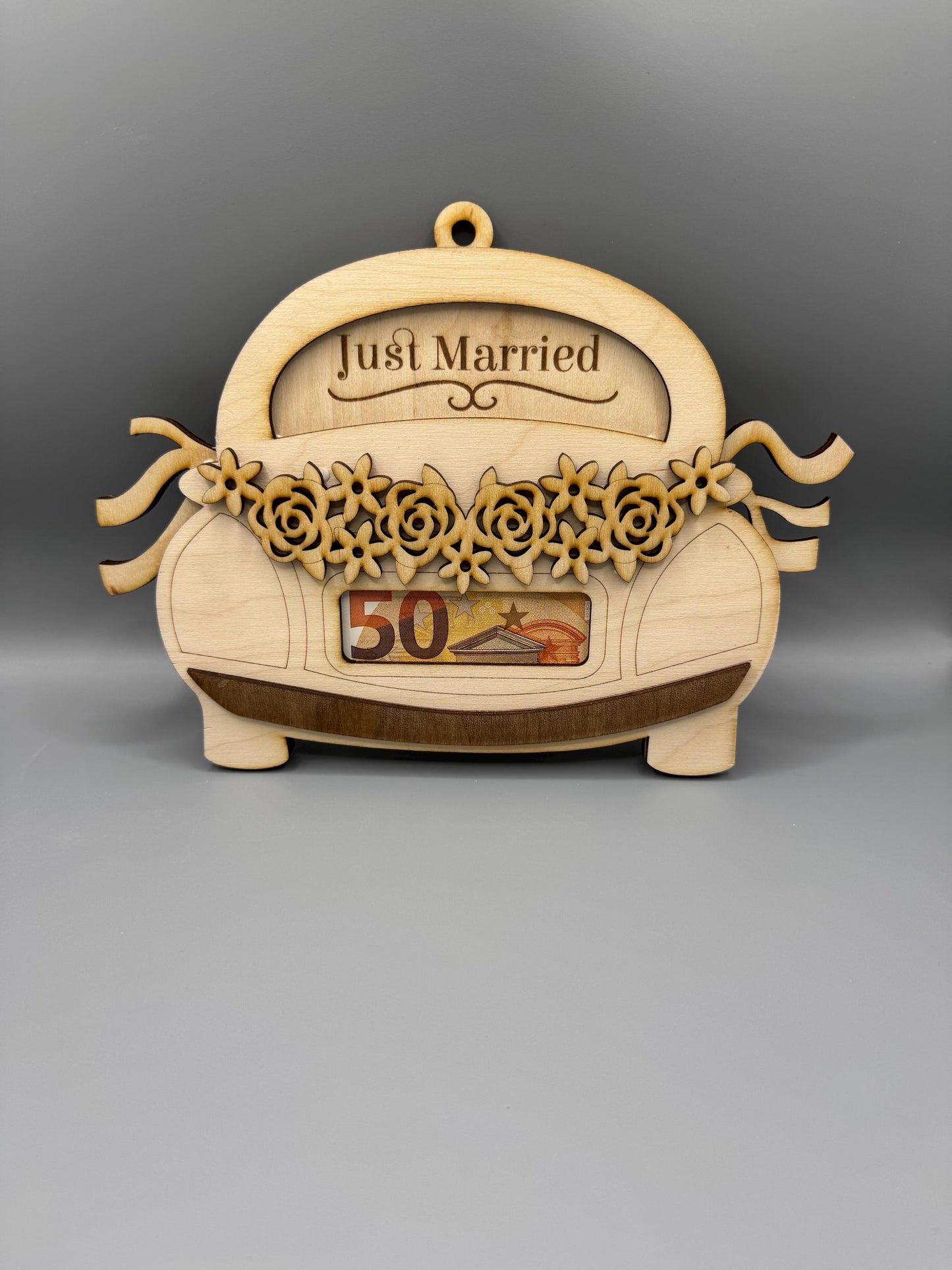 Just Married/Hochzeit/Geldgeschenk/Holz