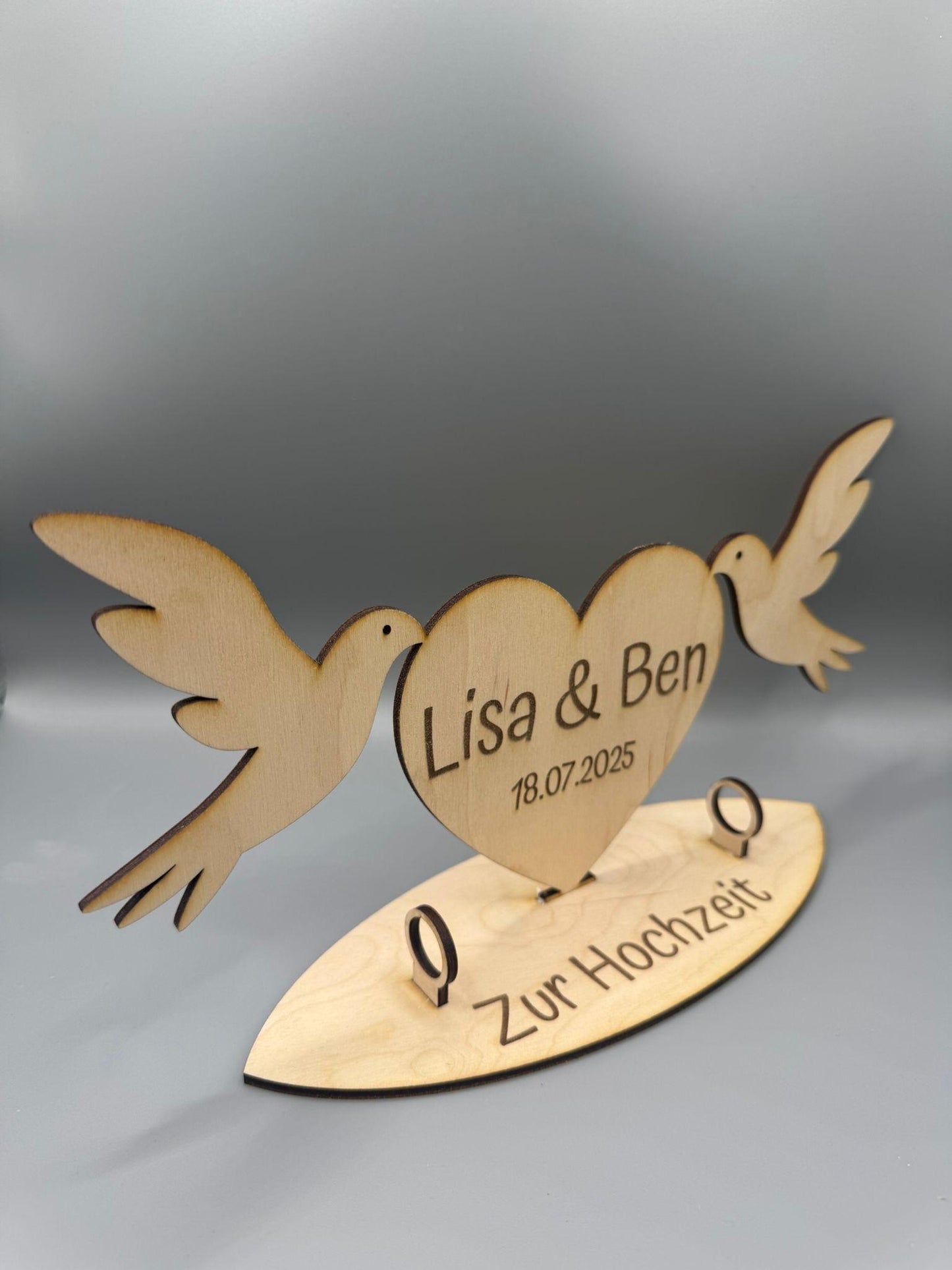 Geldgeschenk Hochzeit personalisiert/Herz/Taube