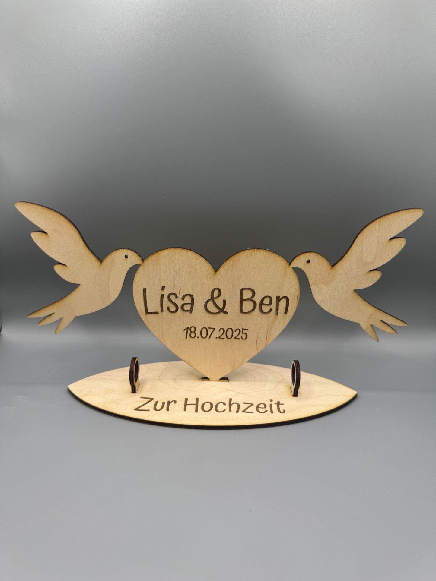 Geldgeschenk Hochzeit personalisiert/Herz/Taube
