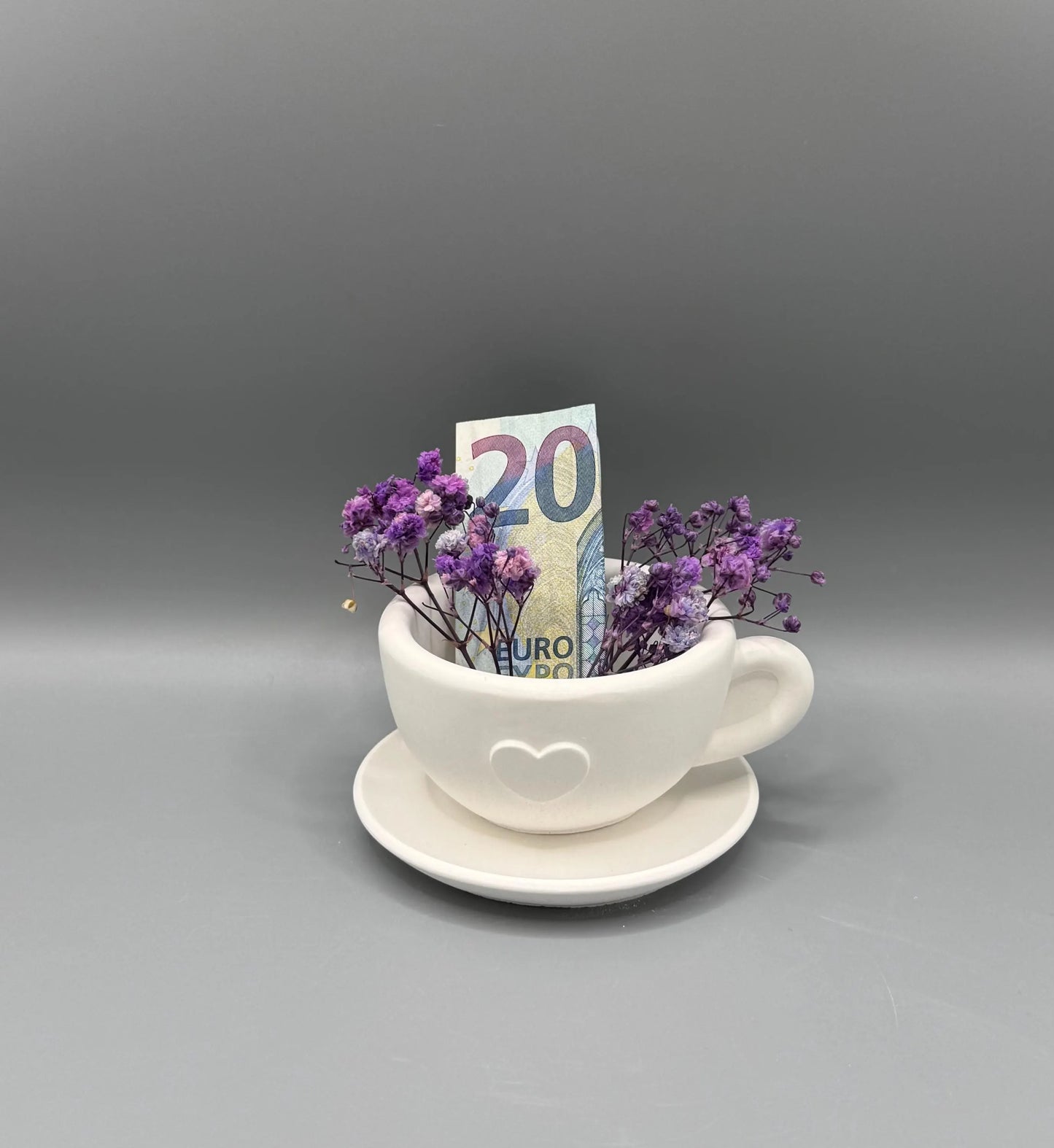 Deko Tasse aus Keraflott/ Geldgeschenk