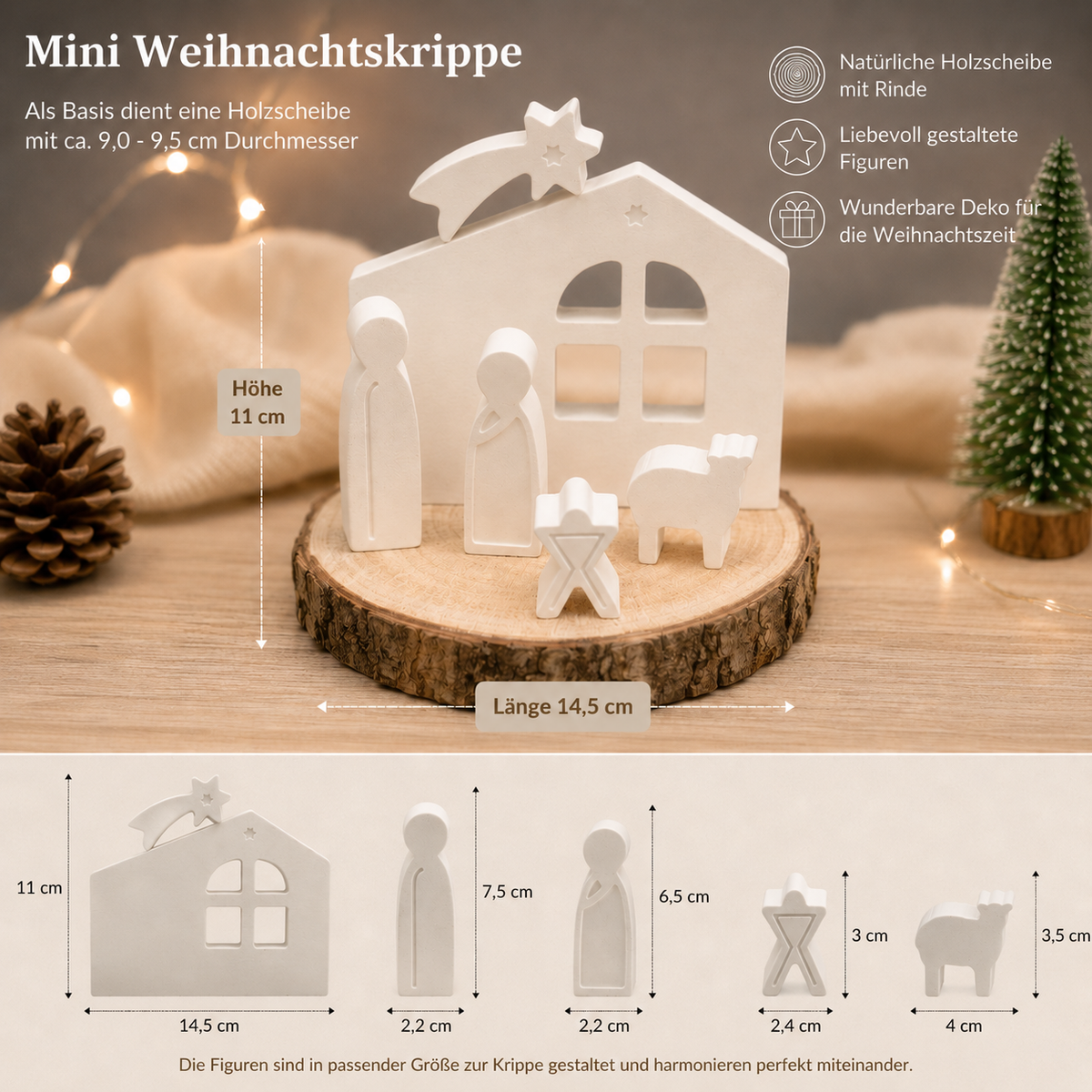 Mini Weihnachtskrippe aus Keraflott
