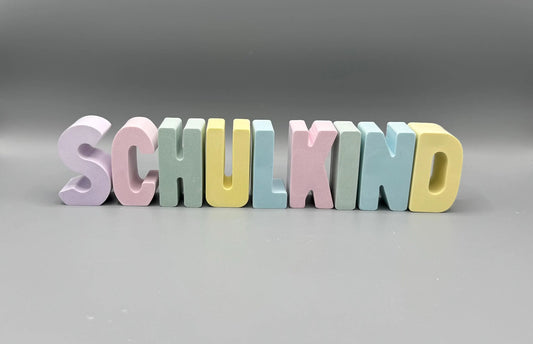 Schulkind Schriftzug Keraflott/Einschulung