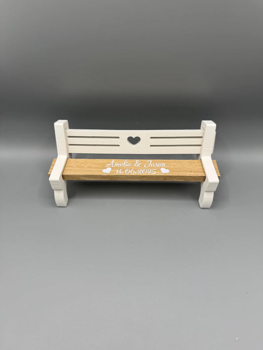 Bank aus Keraflott/Holz mit Personalisierung