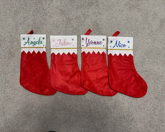 Nikolausstrumpf, rot,personalisiert, Weihnachten  Weihnachtsstiefel