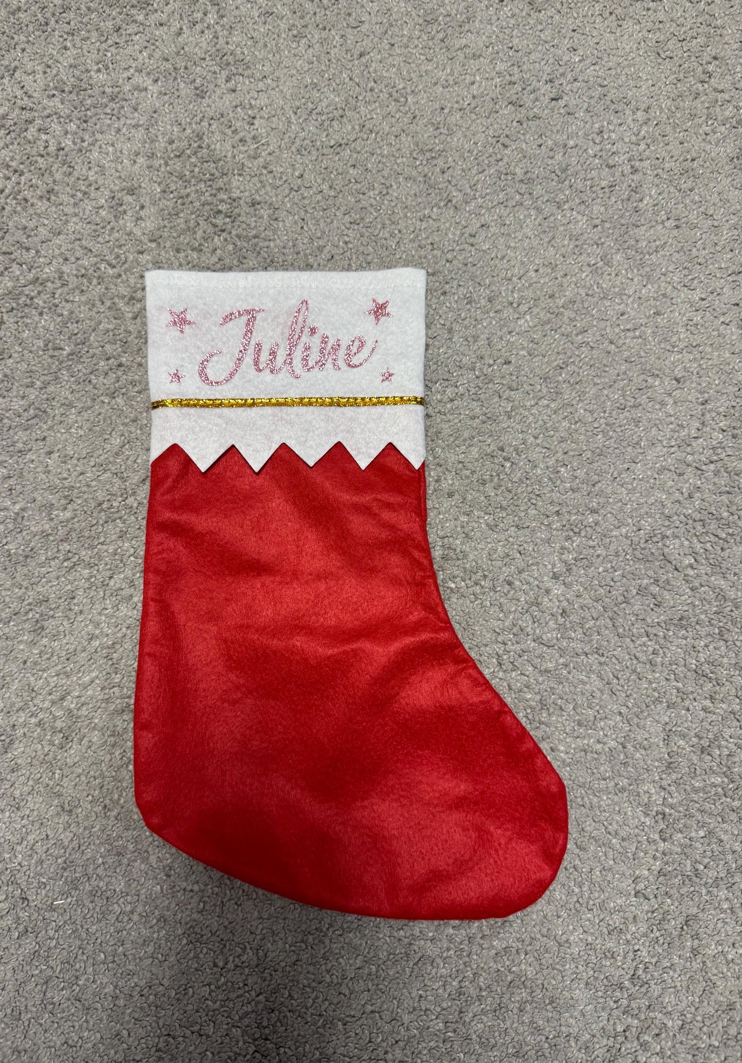 Nikolausstrumpf, rot,personalisiert, Weihnachten  Weihnachtsstiefel