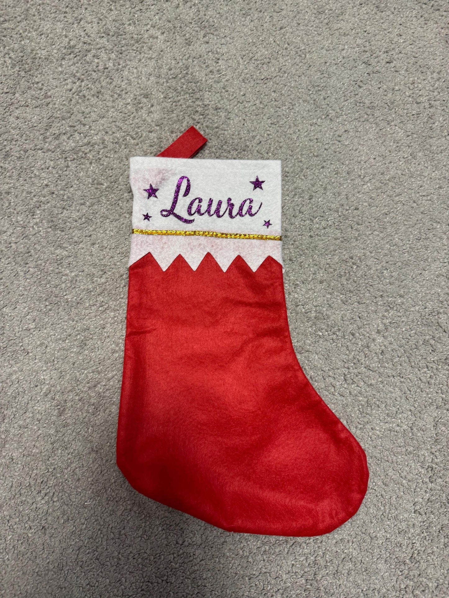 Nikolausstrumpf, rot,personalisiert, Weihnachten  Weihnachtsstiefel