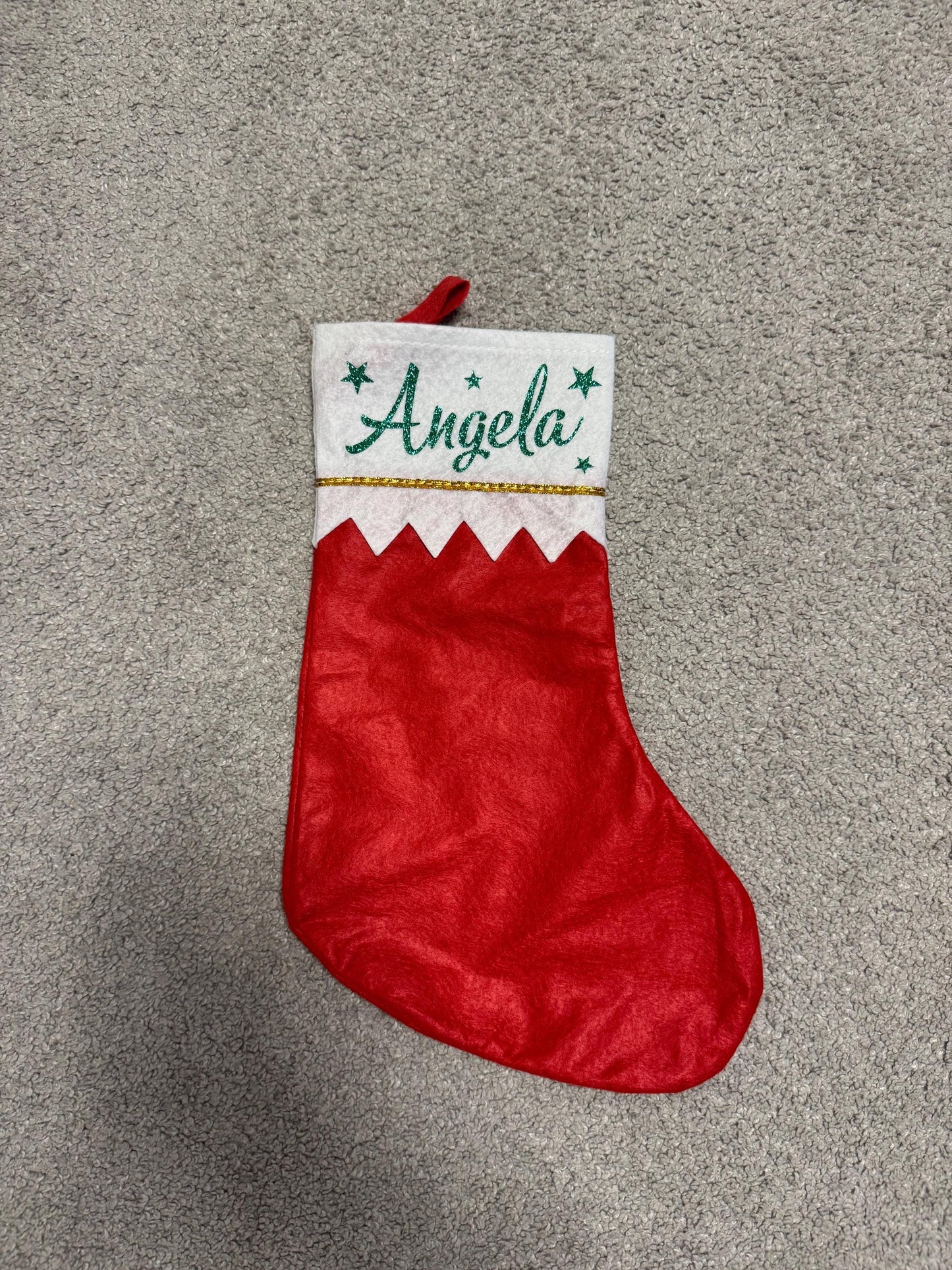 Nikolausstrumpf, rot,personalisiert, Weihnachten  Weihnachtsstiefel