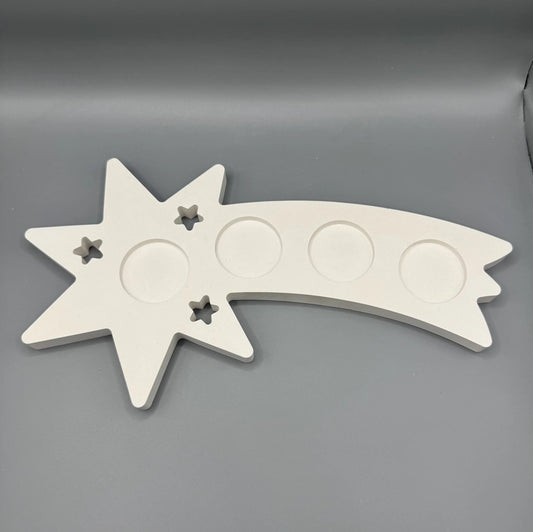 Adventstablett /Kerzenhalter Sternschnuppe/Adventskranz