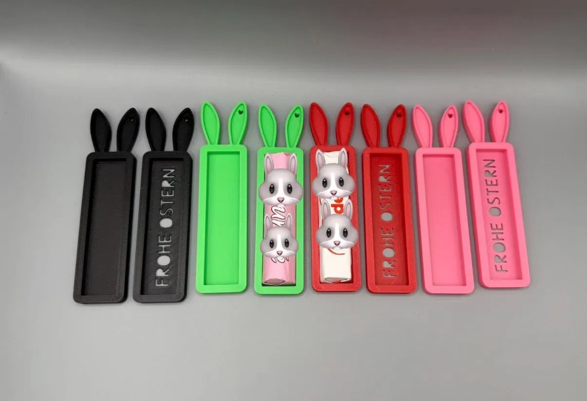 Bunte Hasen / Schokoladenhalter / Gastgeschenk /3D Druck
